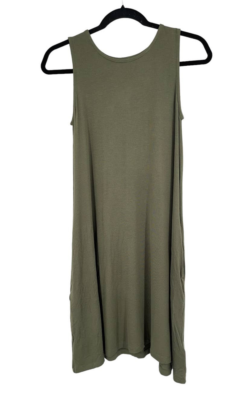 Caslon dress sleeveless swing olive size Small S - Picture 1 of 4